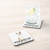 Gepersonaliseerde roodwitte of rode keelhond bier onderzetter (Rechterzijde)