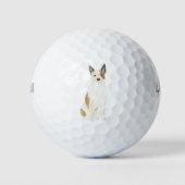 Gepersonaliseerde roodwitte of rode keelhond golfballen (Voorkant)