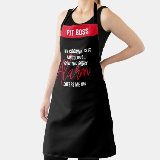 Gepersonaliseerde Rookalarm Kok Chef Attitude Grap Schort (Insitu)