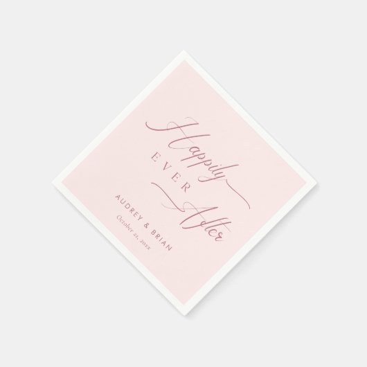 Gepersonaliseerde Roos Gold Blush Bruiloft Servet (Hoek)