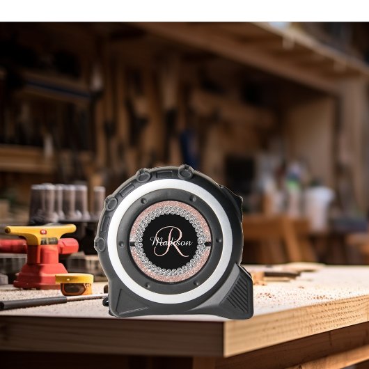 Gepersonaliseerde Roos Gold Diamond Glitter Look Rolmaat