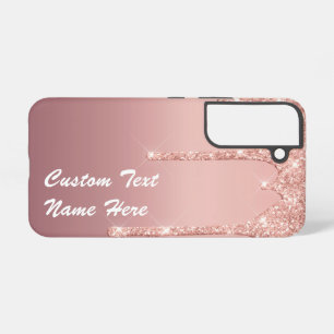 Gepersonaliseerde Roos Gold Glitter Aangepaste Tek Samsung Galaxy Hoesje