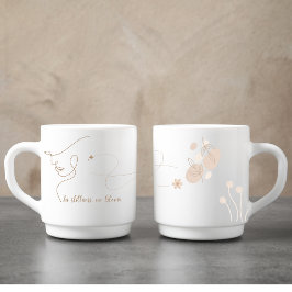 Gepersonaliseerde Roos Gold Line Art Mindfulness Q Koffiemok