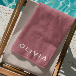 Gepersonaliseerde Roos Gold Monogram Naam Strandlaken