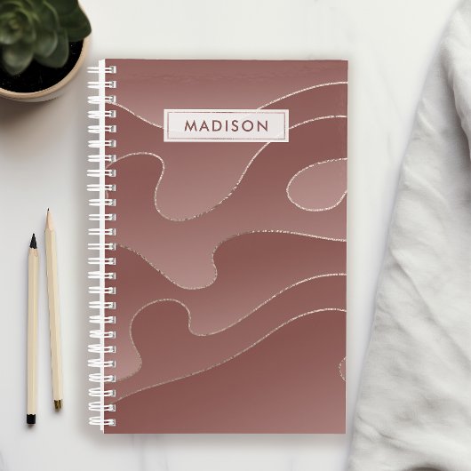 Gepersonaliseerde Roos Gold Ombre Waves Planner