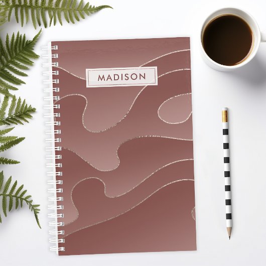 Gepersonaliseerde Roos Gold Ombre Waves Planner