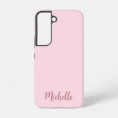 Gepersonaliseerde Roos Gold Script Monogram Naam Samsung Galaxy Hoesje (Achterkant)