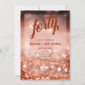 Gepersonaliseerde Roos Gold Verjaardagsfeestuitnod Kaart (Voorkant)