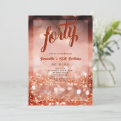 Gepersonaliseerde Roos Gold Verjaardagsfeestuitnod Kaart (Staand voorkant)