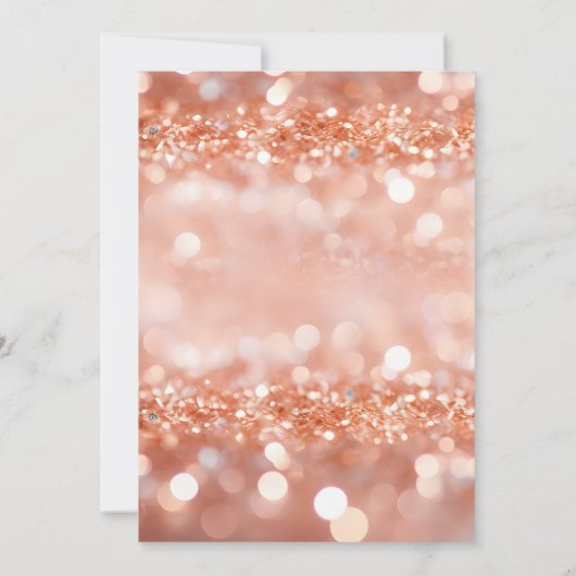 Gepersonaliseerde Roos Gold Verjaardagsfeestuitnod Kaart (Achterkant)