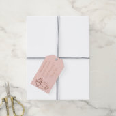 Gepersonaliseerde Roos Gouden Folie Wit Roze Gift  Cadeaulabel (Met Touw)