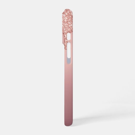 Gepersonaliseerde Roos Gouden Glitter Aangepaste N iPhone Hoesje (Linkerkant)