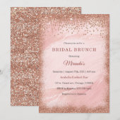 Gepersonaliseerde Roos gouden glitter bruids brunc Kaart (Voorkant / Achterkant)