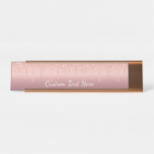 Gepersonaliseerde Roos Gouden Glitter Desk Naam Bo Bureau Naambordje (Voorkant)