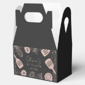 Gepersonaliseerde Roos Gouden Glitter Koken Gereed Bedankdoosjes (Geopend)