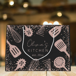 Gepersonaliseerde Roos Gouden Glitter Koken Gereed Groot Cadeauzakje