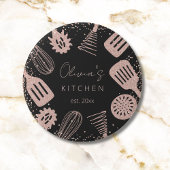 Gepersonaliseerde Roos Gouden Glitter Koken Gereed Ronde Button 7,6 Cm