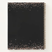 Gepersonaliseerde Roos Gouden Glitter Koken Recept Notitieboek (Achterkant)