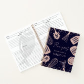 Gepersonaliseerde Roos Gouden Glitter Koken Recept Notitieboek (Binnen)