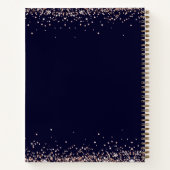 Gepersonaliseerde Roos Gouden Glitter Koken Recept Notitieboek (Achterkant)