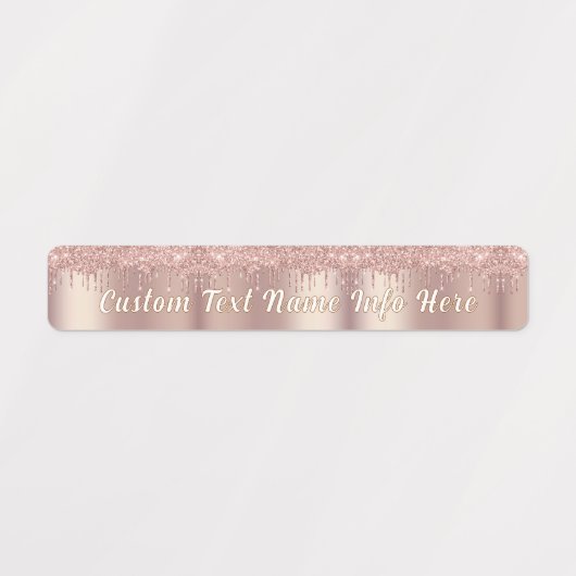 Gepersonaliseerde Roos Gouden Glitter Labels Aange (Design 1)