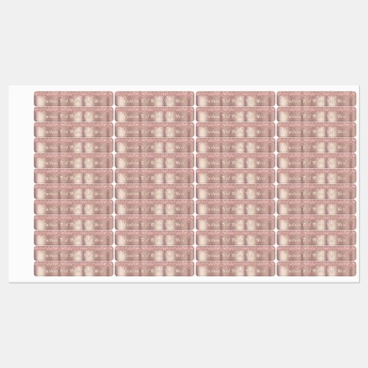 Gepersonaliseerde Roos Gouden Glitter Labels Aange (Vel)