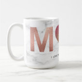 Gepersonaliseerde Roos Gouden Glitter Mom Moederda Koffiemok (Links)