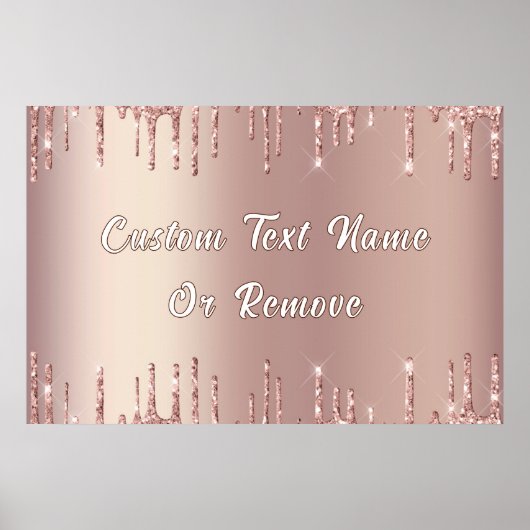 Gepersonaliseerde Roos Gouden Glitter Poster Aange (Voorkant)