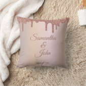 Gepersonaliseerde Roos gouden glitter sprankeling, Kussen (Deken)