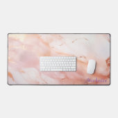 Gepersonaliseerde Roos gouden marmeren bureaumat (Keyboard & Muis)