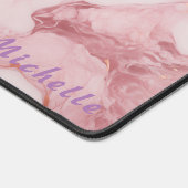 Gepersonaliseerde Roos gouden marmeren bureaumat (Hoek)