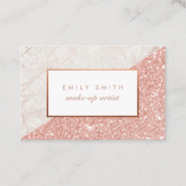 Gepersonaliseerde Roos gouden marmeren glitter Kaa Visitekaartje