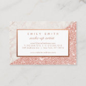 Gepersonaliseerde Roos gouden marmeren glitter Kaa Visitekaartje (Achterkant)