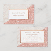 Gepersonaliseerde Roos gouden marmeren glitter Kaa Visitekaartje (Voorkant / Achterkant)