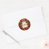🌹 Gepersonaliseerde Roos Monogram Initiaal Decora Ronde Sticker (Envelop)