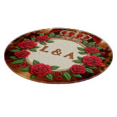 🌹 Gepersonaliseerde Roos Monogram Initiaal Decora Snijplank (Hoek)