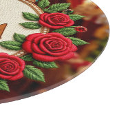 🌹 Gepersonaliseerde Roos Monogram Initiaal Decora Snijplank (Hoek)