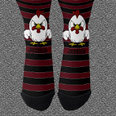 Gepersonaliseerde Rooster op Crimson en Black Stri Sokken