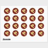 Gepersonaliseerde Rosh Hashanah Hebreeuwse Gouden Ronde Sticker (Vel)