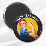 Gepersonaliseerde Rosie de Aangepaste Vintage van  Magneet<br><div class="desc">Voeg uw eigen tekst aan dit klantgerichte Rosie toe het ontwerp van de Riveter.</div>