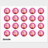 Gepersonaliseerde Rosie de Riveter Breast Cancer r Ronde Sticker (Vel)