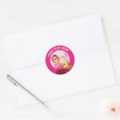 Gepersonaliseerde Rosie de Riveter Breast Cancer r Ronde Sticker (Envelop)
