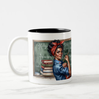 Gepersonaliseerde Rosie de Riveter leraar Tweekleurige Koffiemok