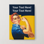 Gepersonaliseerde Rosie de Riveter  Retro Button (Voorkant)