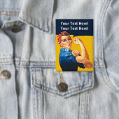 Gepersonaliseerde Rosie de Riveter  Retro Button (Insitu)