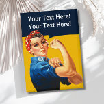 Gepersonaliseerde Rosie de Riveter  Retro Button<br><div class="desc">Voeg uw eigen tekst aan dit klantgerichte Rosie toe het ontwerp van de Riveter.</div>