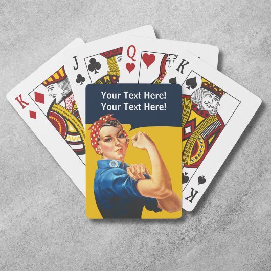 Gepersonaliseerde Rosie de Riveter  Retro Pokerkaarten