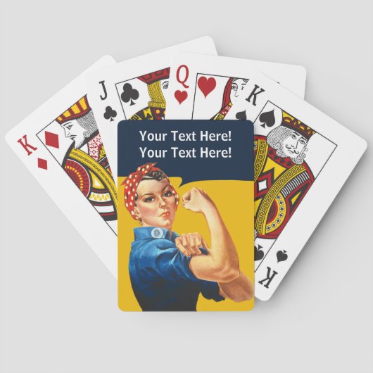 Gepersonaliseerde Rosie de Riveter Retro Pokerkaarten (Achterkant)