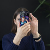 Gepersonaliseerde Rosie de Riveter Roze Blauw Pop Case-Mate iPhone Case