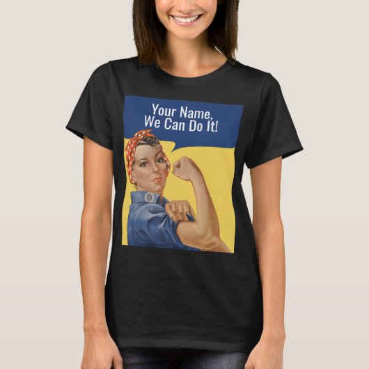 Gepersonaliseerde Rosie de riveter womens tshirts (Voorkant)